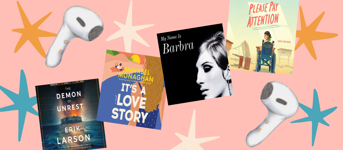 Featured award-winning audiobooks and Air Pods