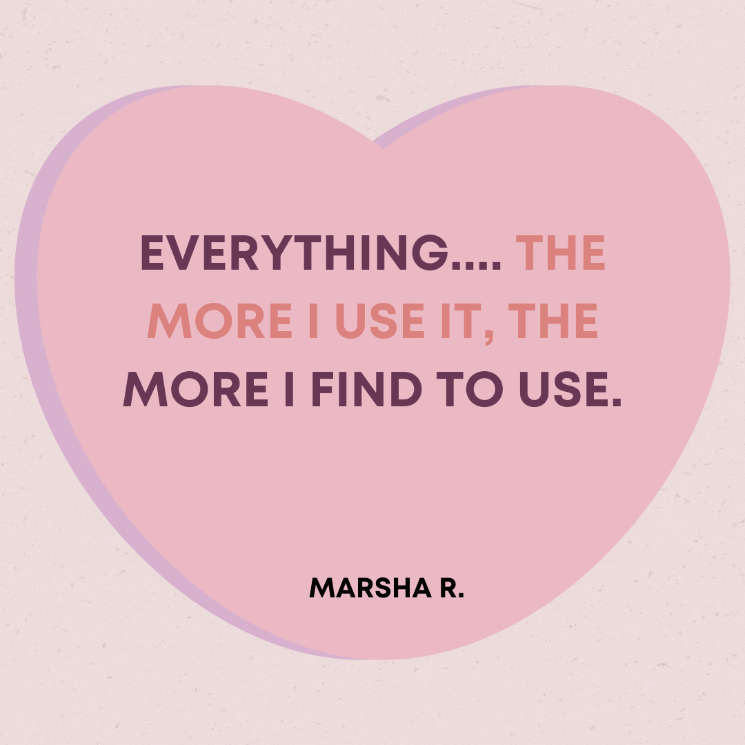 Everything... the more I use it, the more I find to use. - Marsha R.