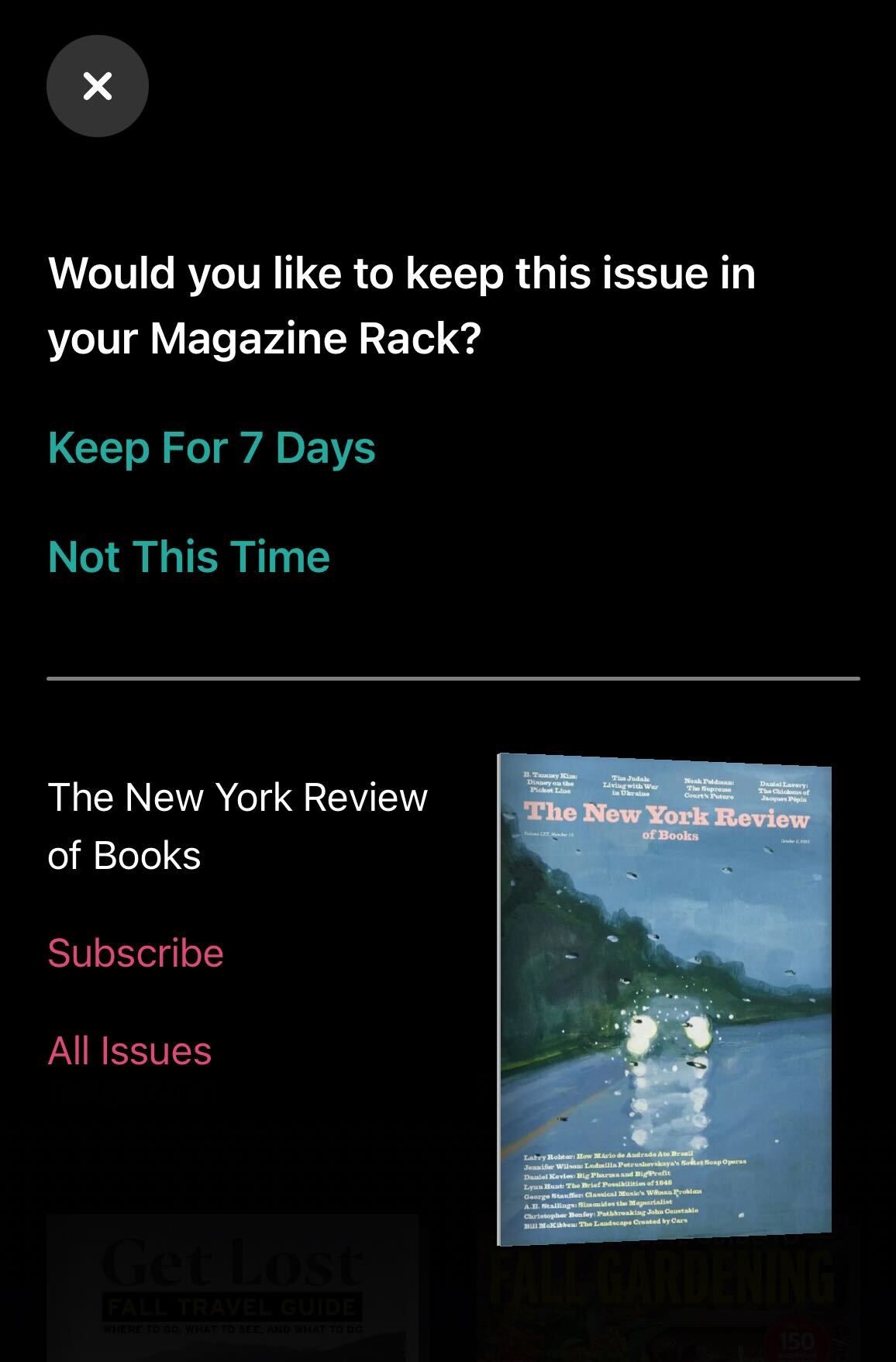 Subscribing to a magazine in the Libby app