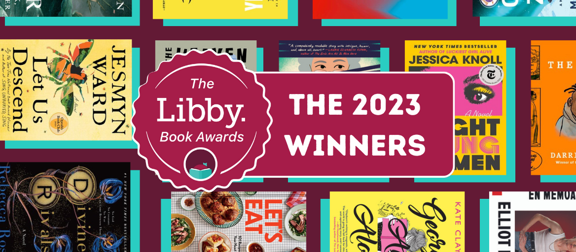 Book covers and the Libby Book Award logo with headline: The 2023 winners