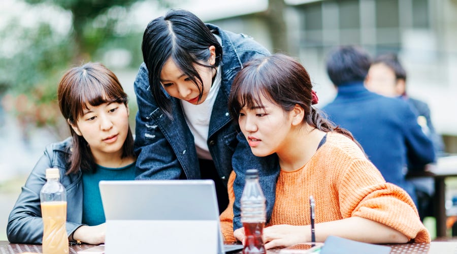 A group of students preparing for an international English exam.