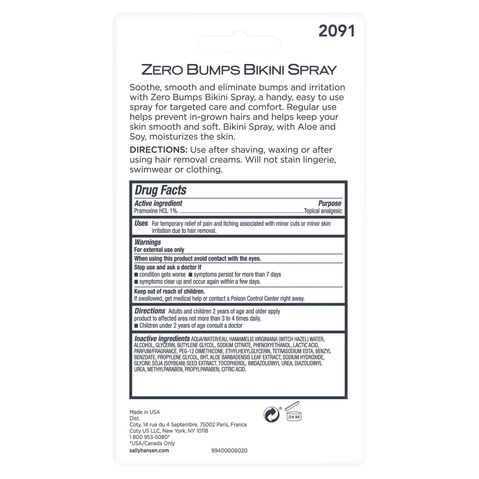 Zero Bumps Bikini Spray back