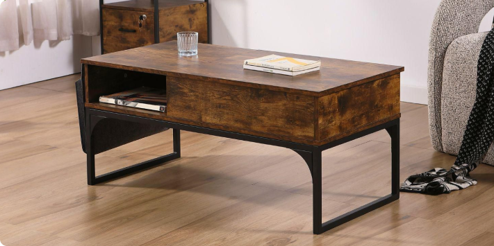 Mesas auxiliares con cajones y repisas