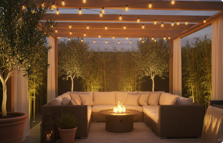Iluminación ambiental para terrazas