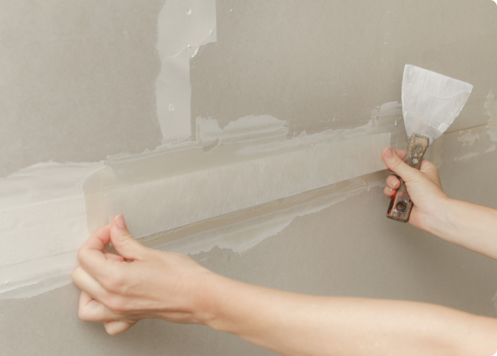 Masillado, encintado y lijado en drywall