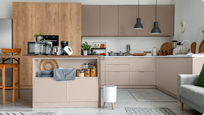 Cocina organizada estilo profesional