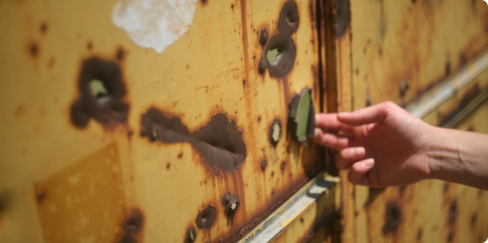 Evaluar el daño del óxido en metal