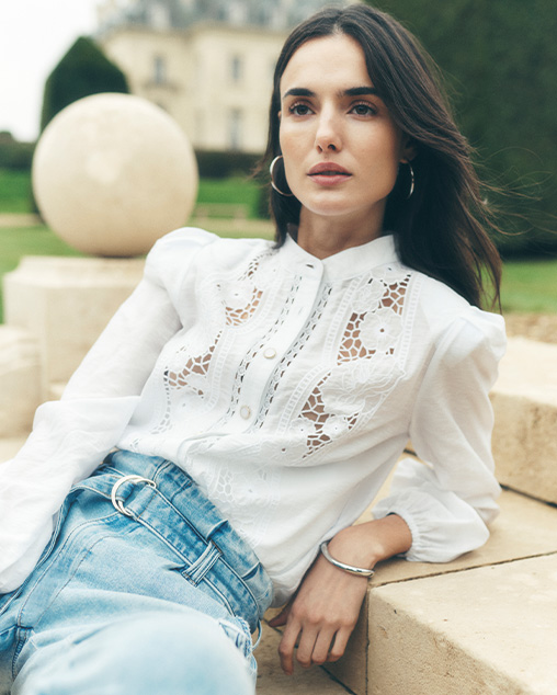 Jacquard Puff Sleeve Top | White House Black Market