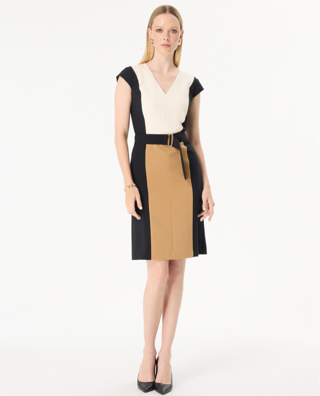 church dresses for ladies HomRain Black Work Women Office Professional Dresses for Women 2026 Below The Knee Formal Cocktail Midi Dress Black S : Clothing, Shoes & Jewelry style:12054430 Size:Regular 8 (M) Church Suits for Less Faux Leather Belted Dress