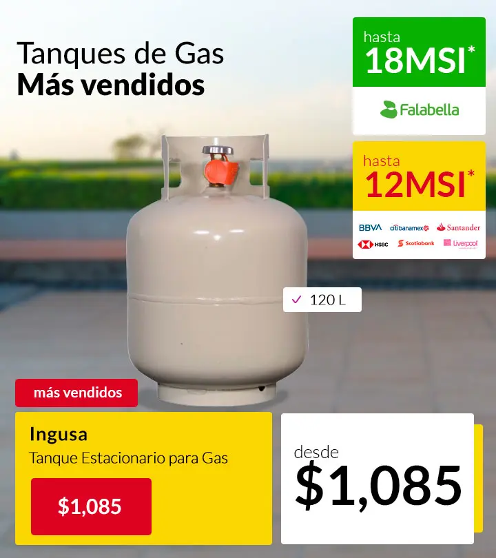 Tanques de Gas Más Vendido Solo por $1,085