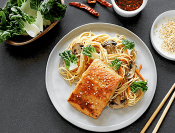 Sesame Teriyaki + Garlic Chili Noodles