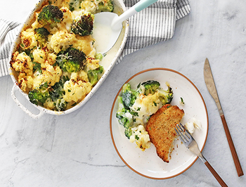 Cod & Cauliflower-Broccoli Gratin