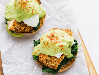 Honey Chipotle Salmon Benedict with Avocado Hollandaise