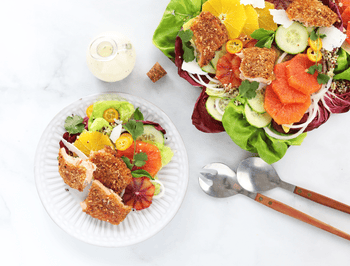 Winter Citrus Salad with Honey Chipotle Salmon