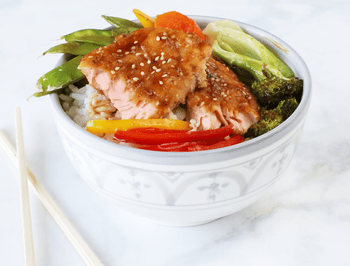 Teriyaki Sesame Wild Salmon Sheet Pan Supper