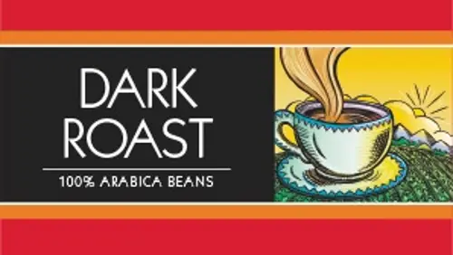 Dark roast coffee with 100% arabica beans