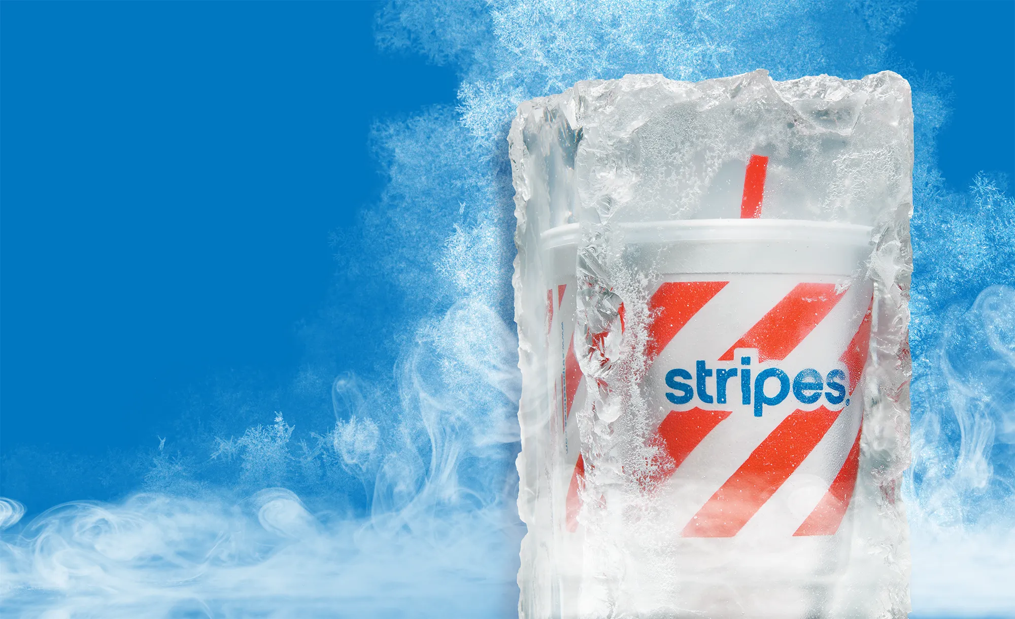 Cool and refreshing drink in a Stripes cup