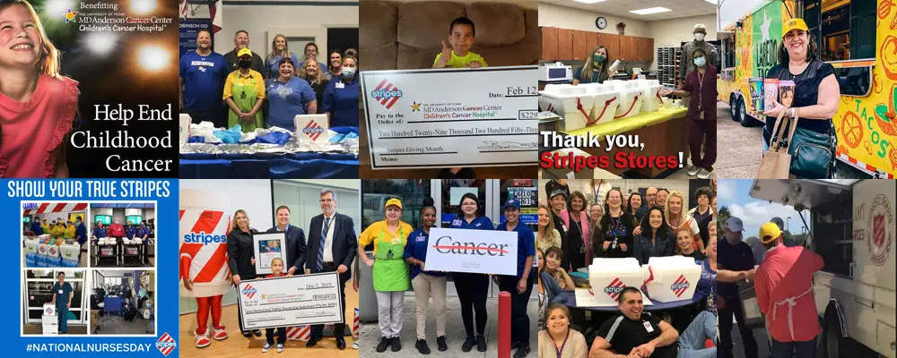 Assortment of images showing Stripes' contributions to the community