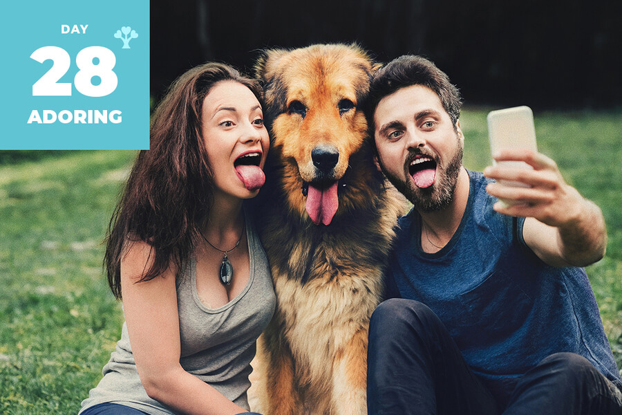 Taking a selfie with dog
