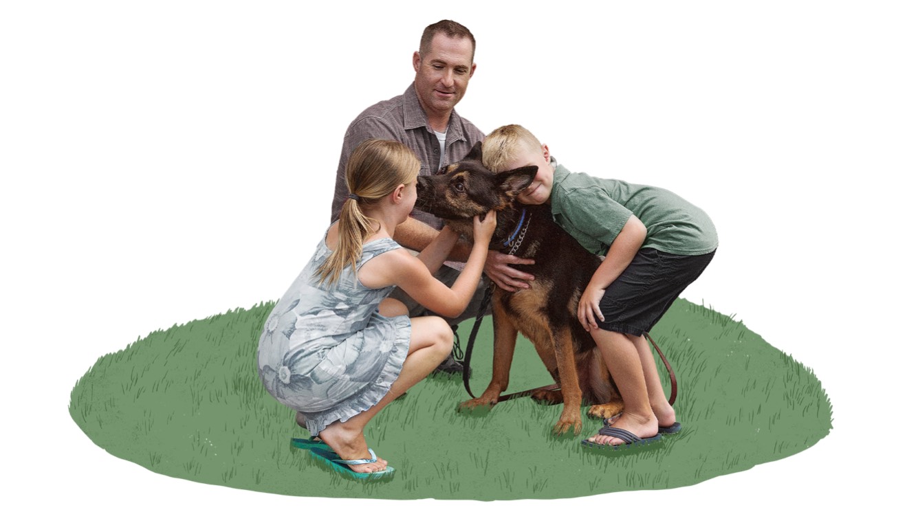 Dog with Family