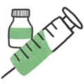 Medication bottle and syringe