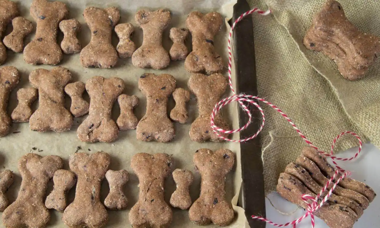 A tray of dog treats.