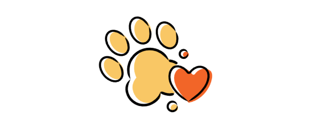 illustration of a paw print and a heart