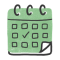 A green and black calendar icon.