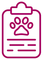 Clipboard with paw icon