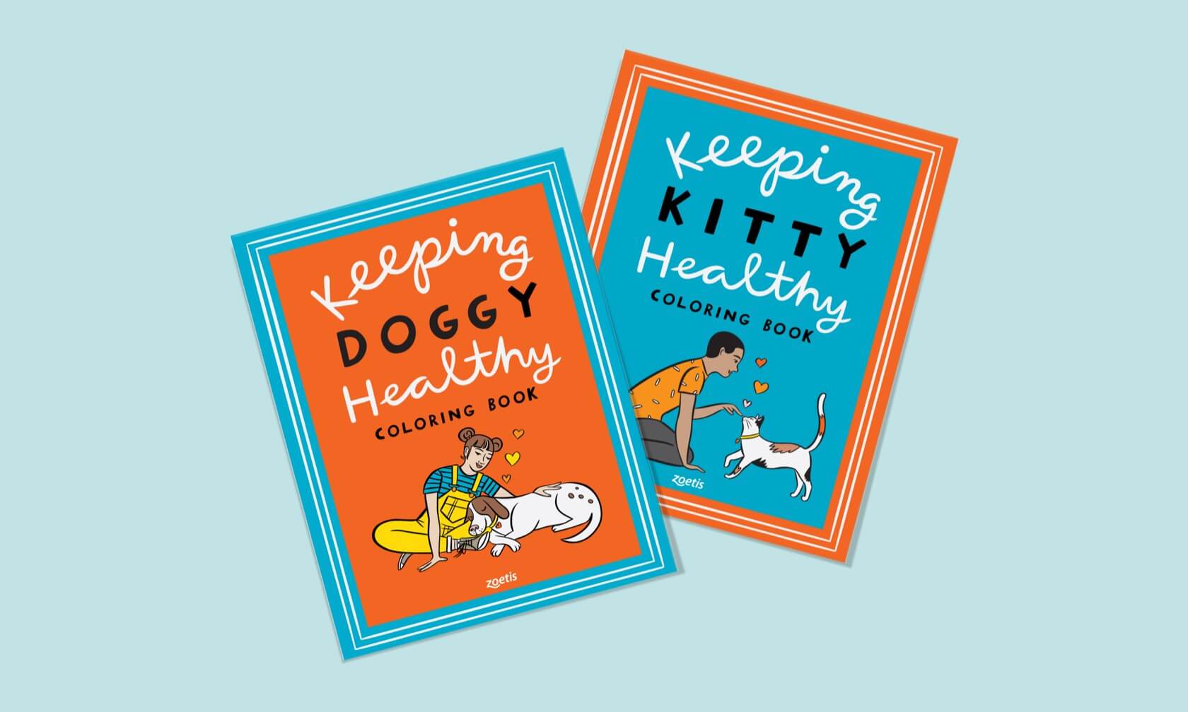 Dog and cat coloring sheets for kids.