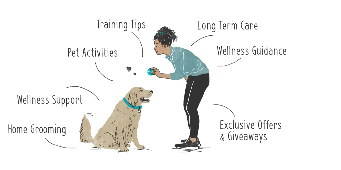 A woman is giving a dog a treat.