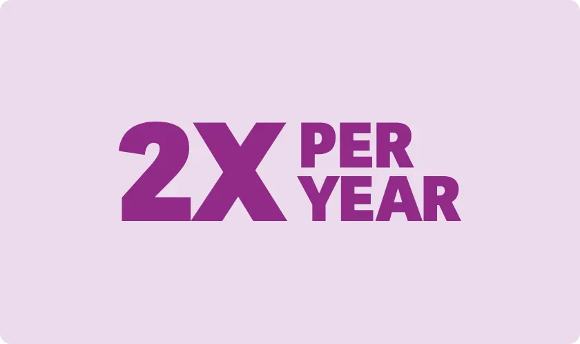 2 x per year