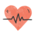 Heart with EKG graph