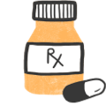 Medicine bottle with pill