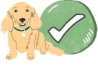 illustration of dog with checkmark