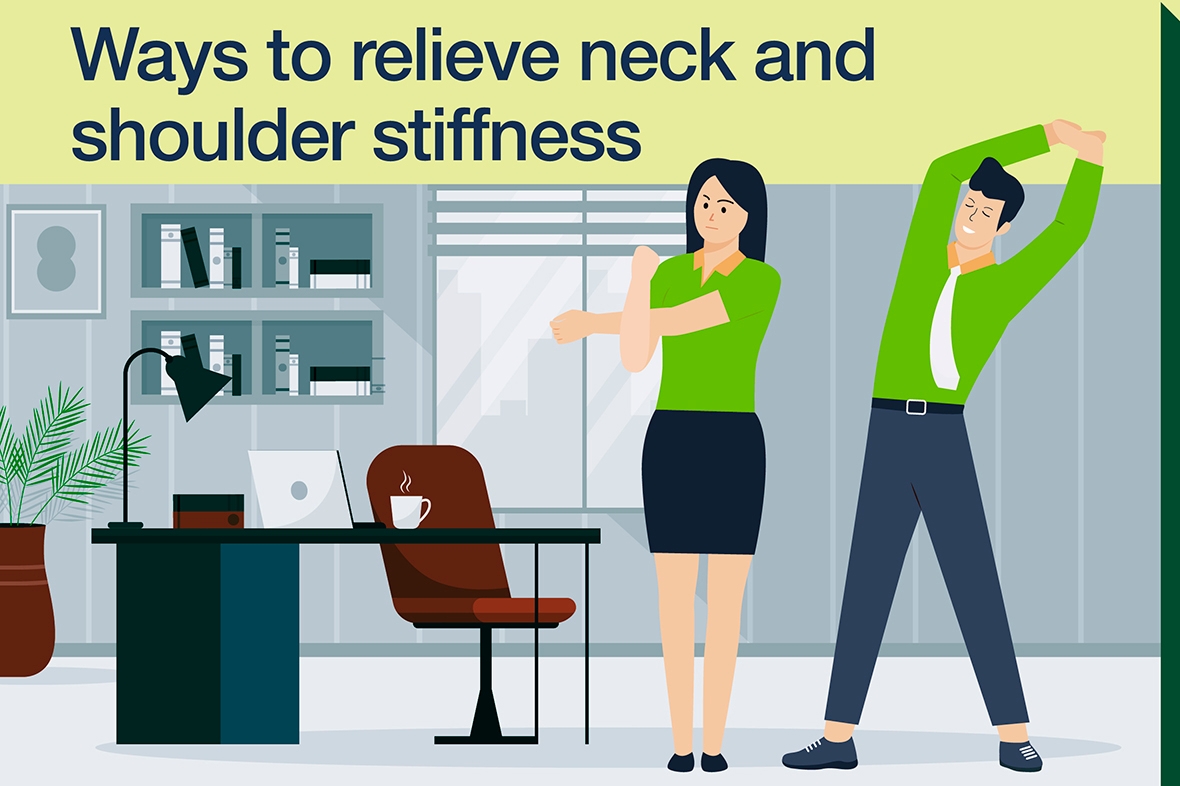 How do you relieve upper back, neck and shoulder stiffness?