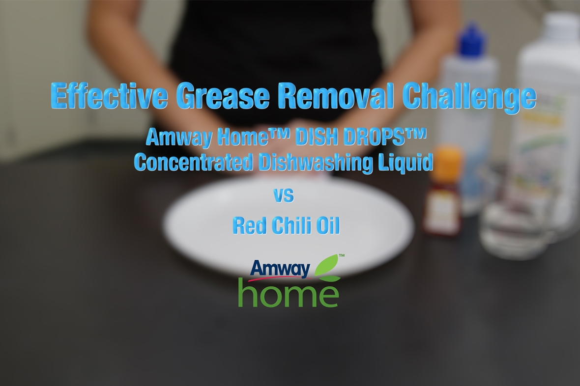 【Witness the Effective Grease Removal Power】Amway Home™ Dish Drops™ Concentrated Dishwashing Liquid