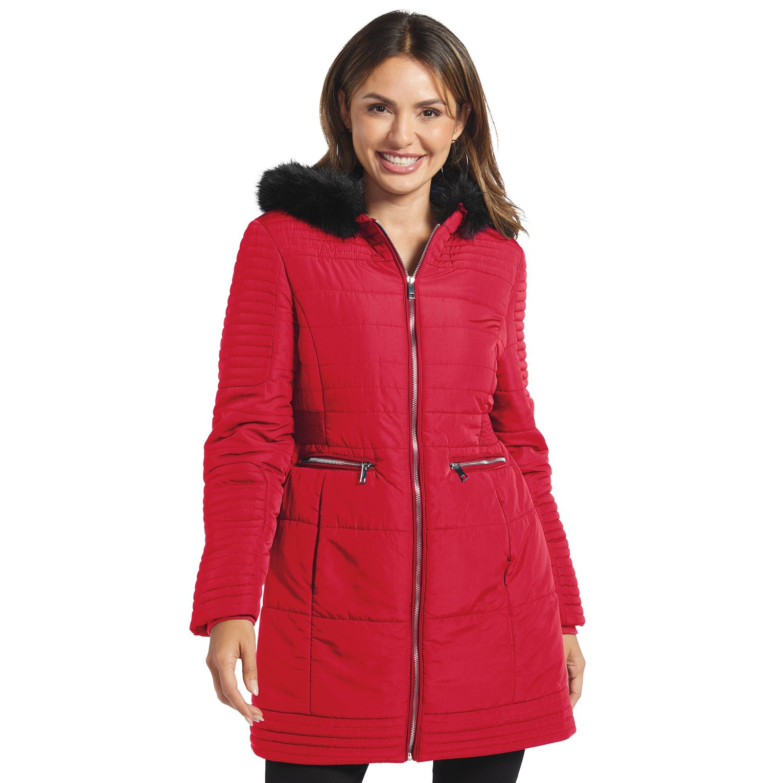 Masseys Mid-Length Puffer Coat Red Coats 5X