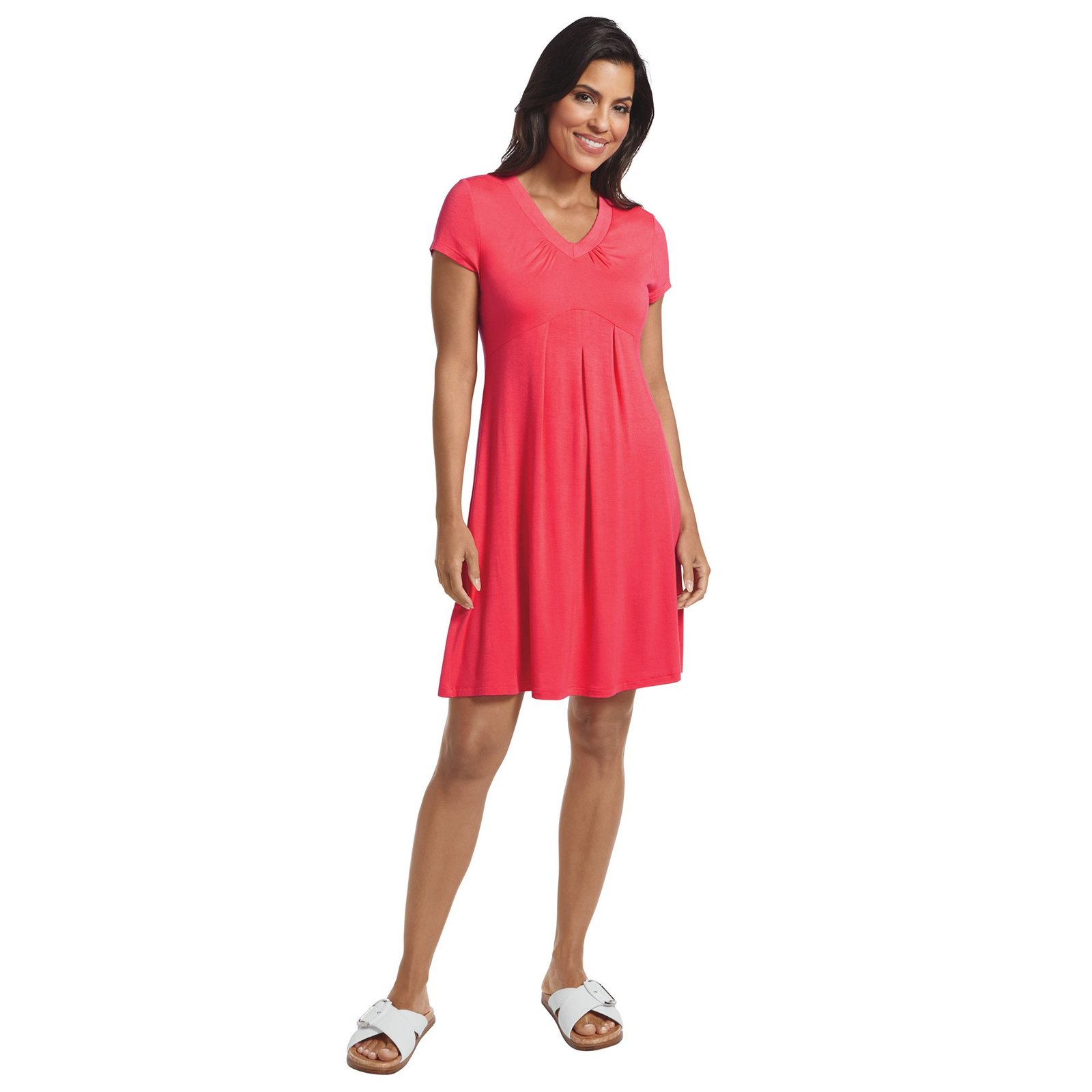 Masseys Favorite V-Neck Dress Pink Dresses 5X