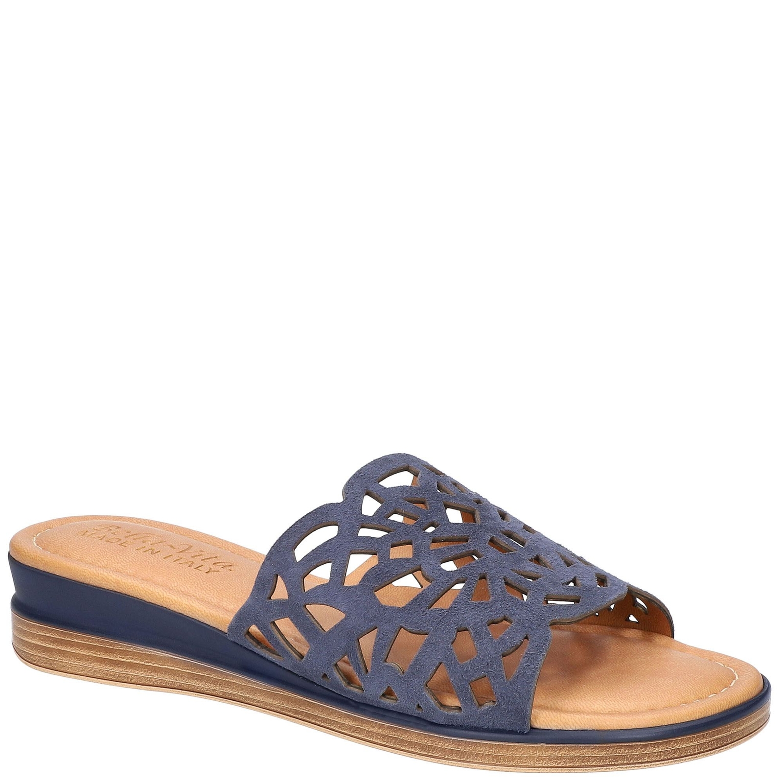 Bella Vita Cas-Italy Women's Navy Sandal 12 M