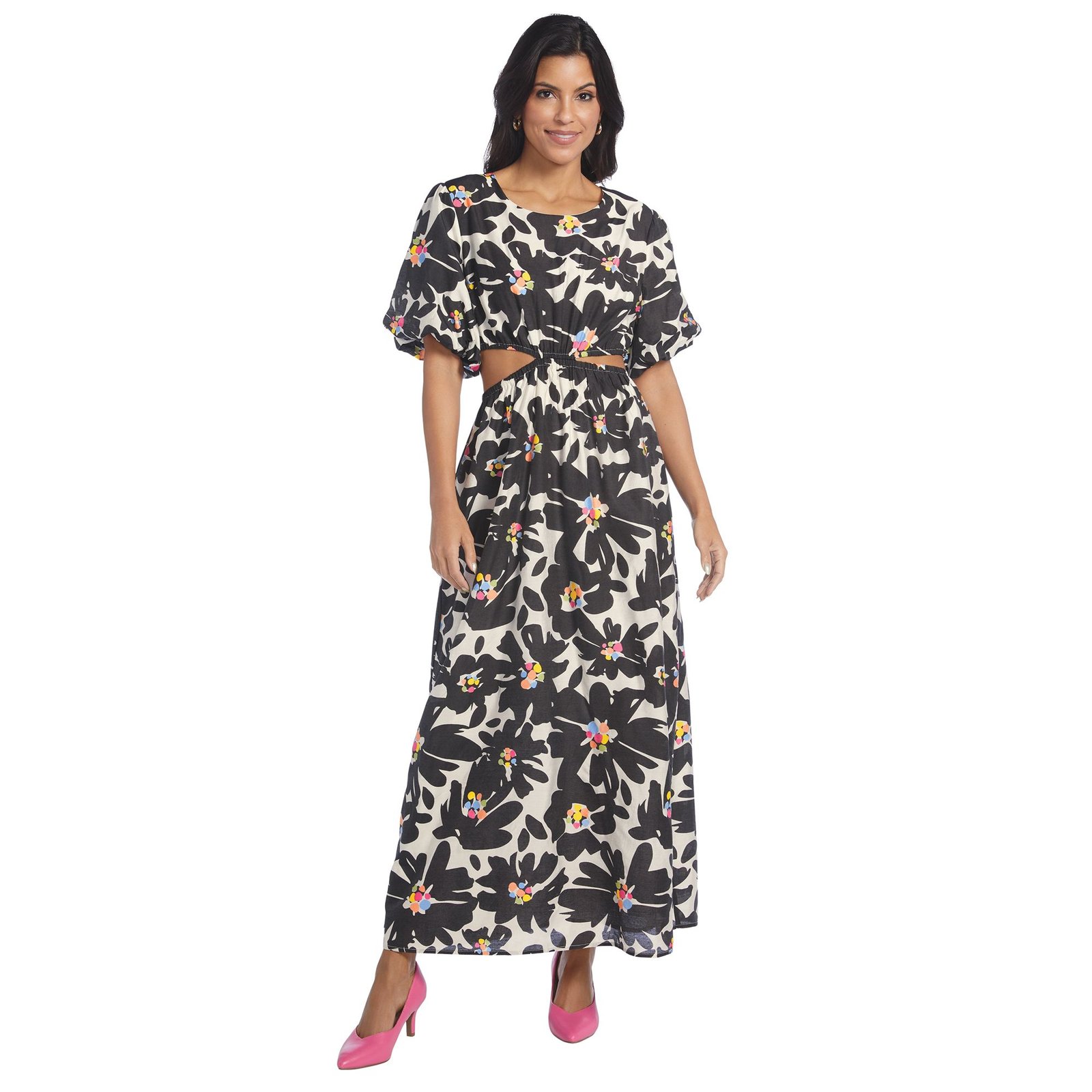 Masseys Milan Cut-Out Midi Dress Black Dresses 5X