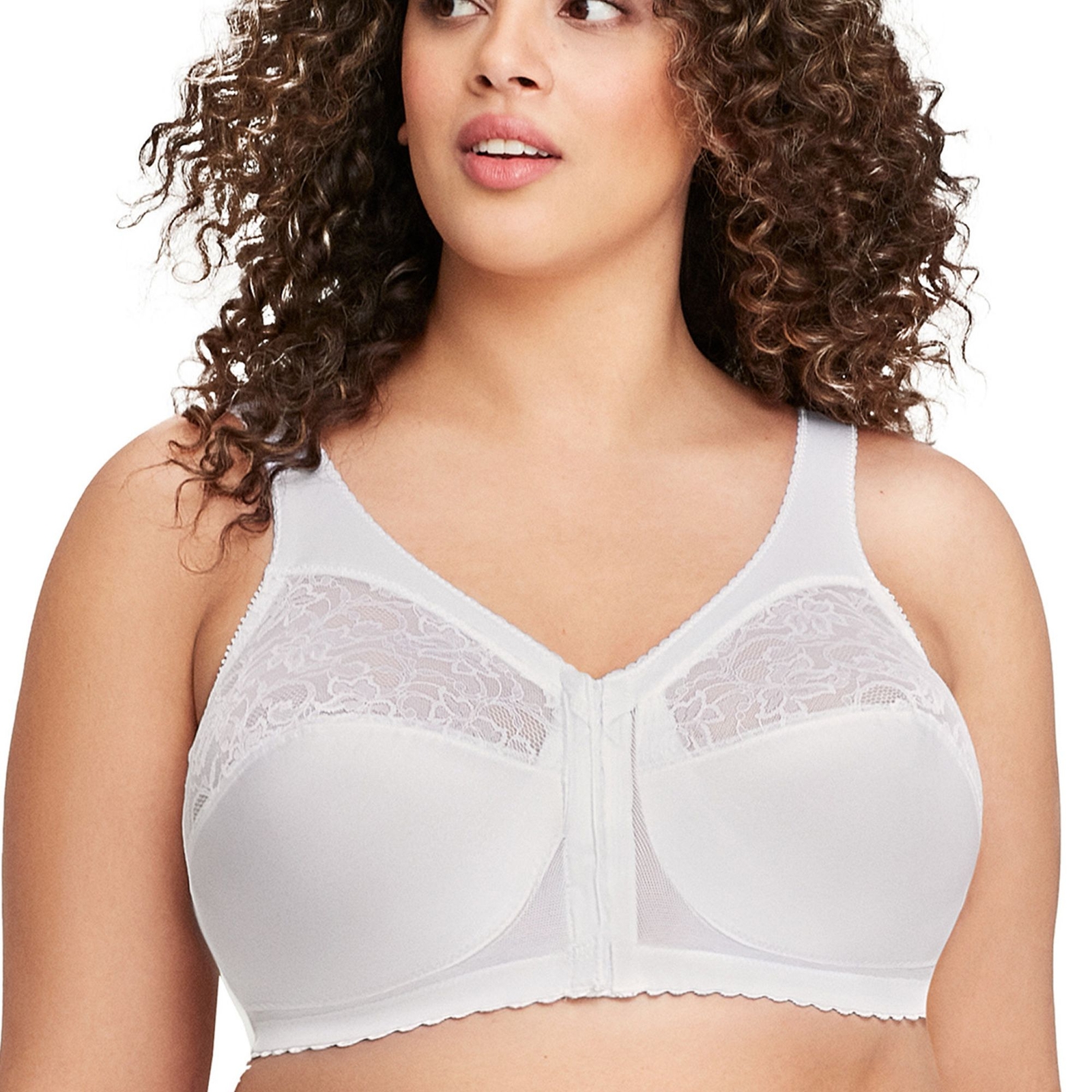 Glamorise MagicLift Front-Closure Support Bra White Bras 42-D