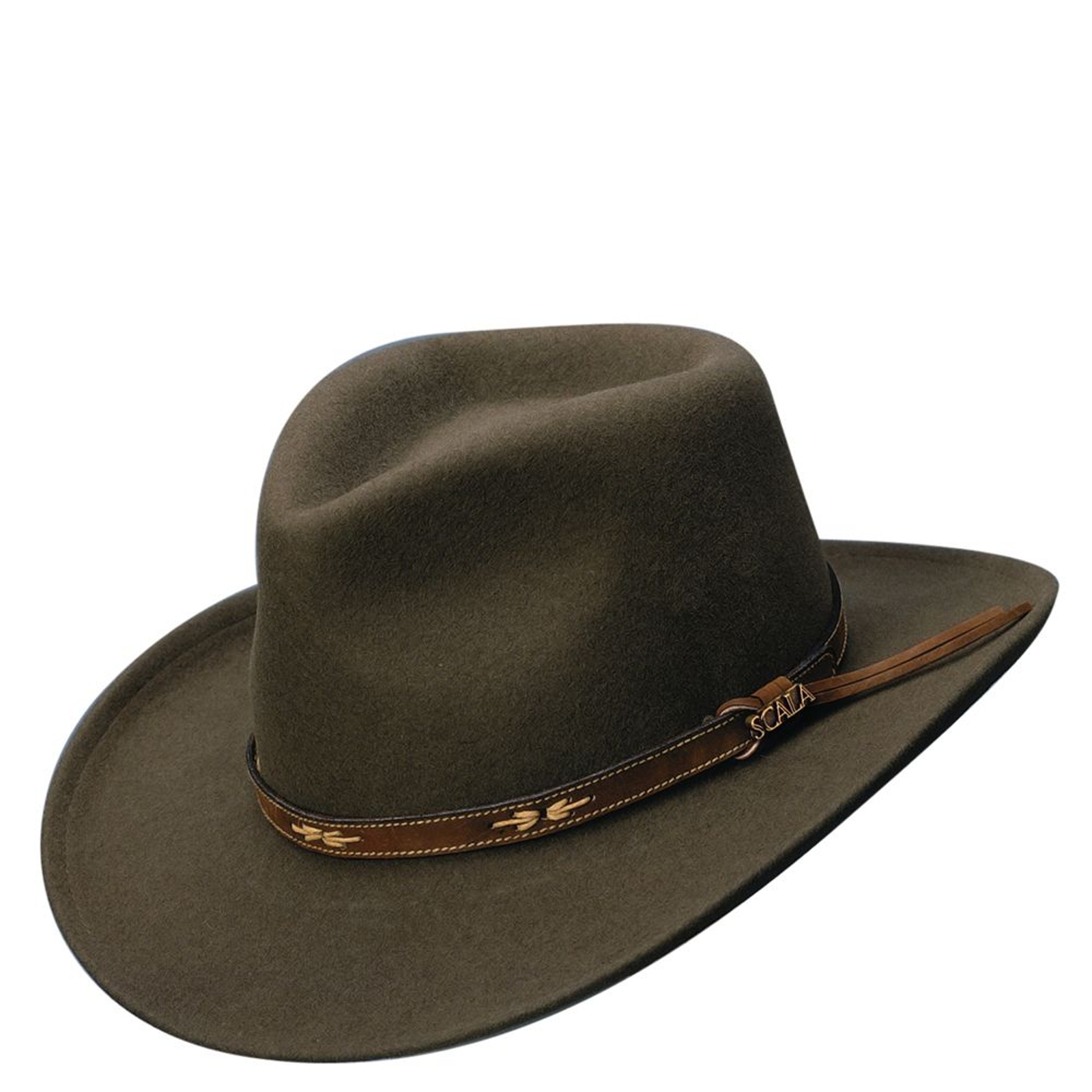 Scala Classico Men's Crushable Outback SW Band Hat Tan Hats L