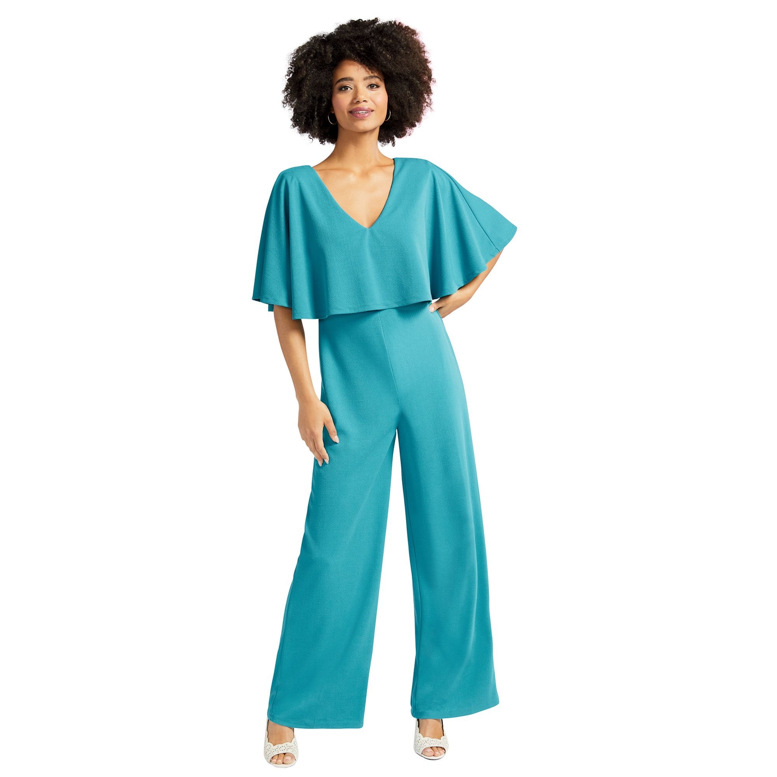 Masseys Flutter Sleeve Jumpsuit Blue Pants XL-Regular