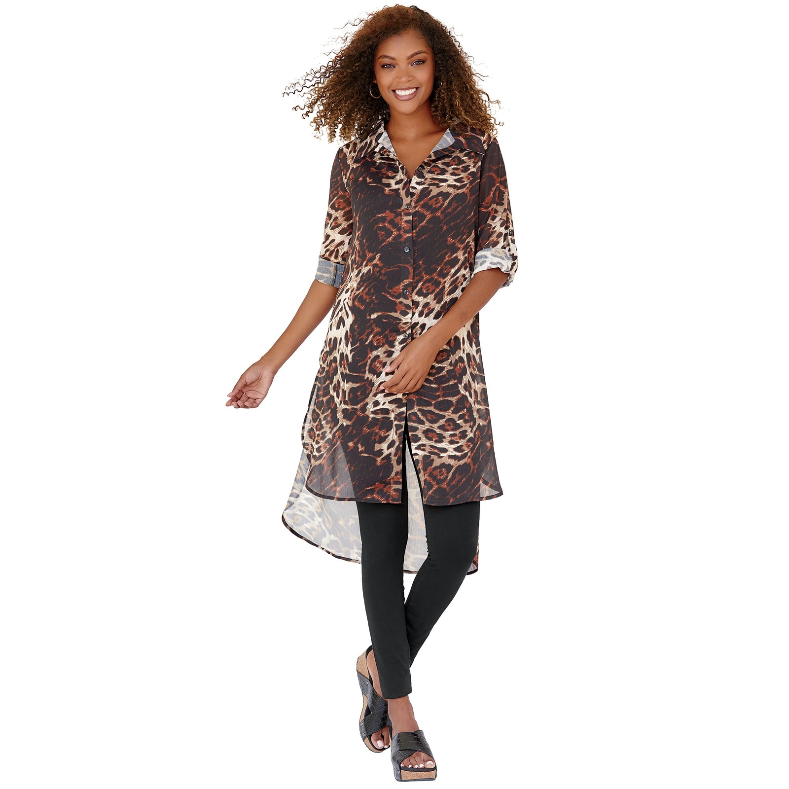 K. Jordan Sheer Shirt Dress Multi Shirts S