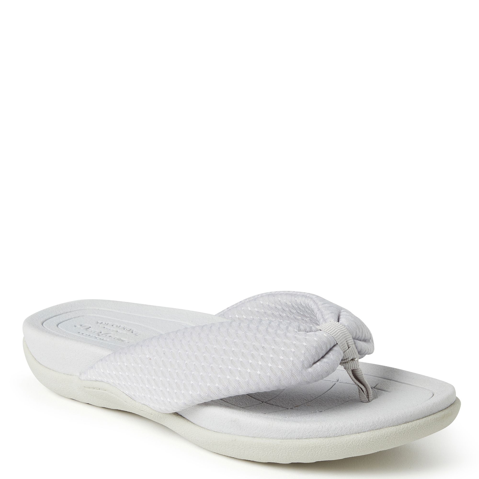 Original Comfort By Dearfoams Olivia Low Foam Thong Sandal Women's Silver Sandal 7 M