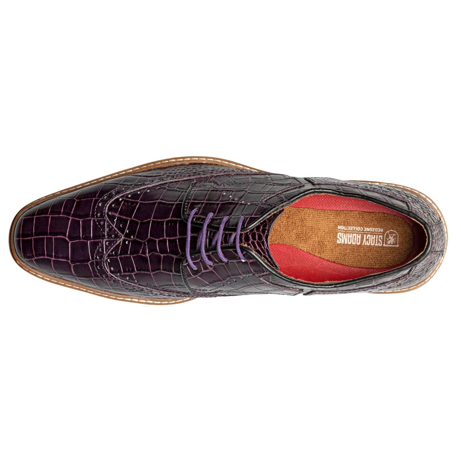 Stacy Adams Shoes Alario Wingtip Oxford Purple Size 11.5 — photo 2