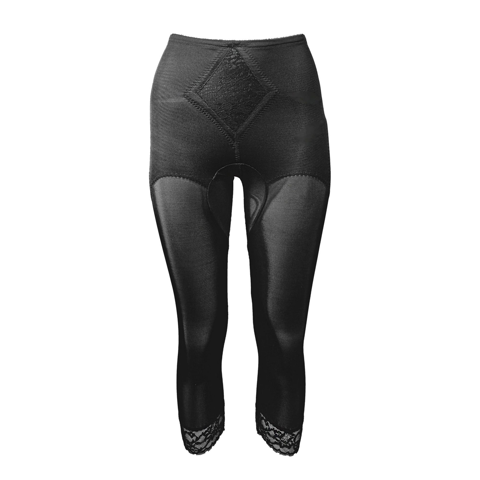 Rago Women's Leg Shaping Capri Liner Pants Black Shapewear 2X