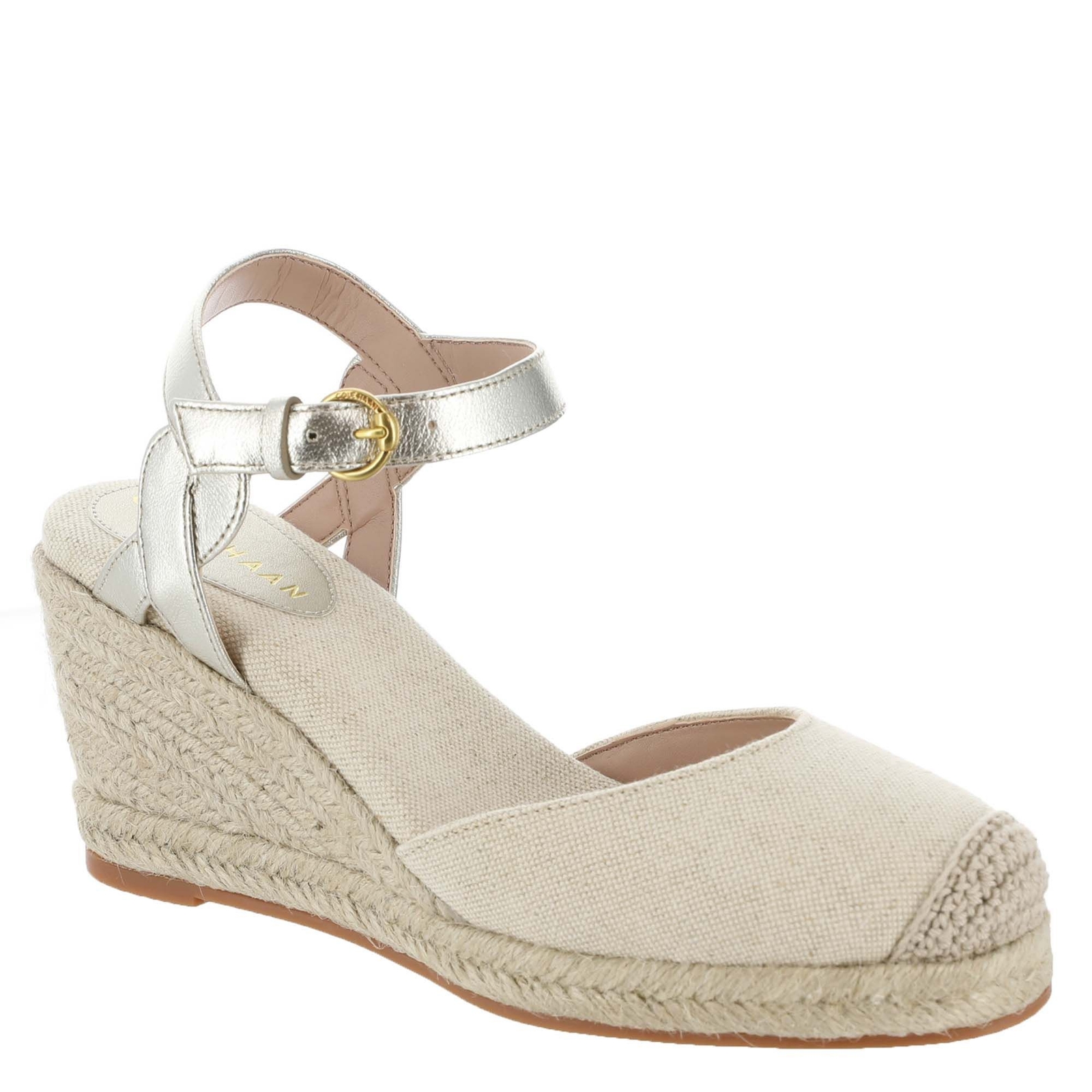 Cole Haan CLOUDFEEL Espadrille Wedge Women's Gold Sandal 10 M