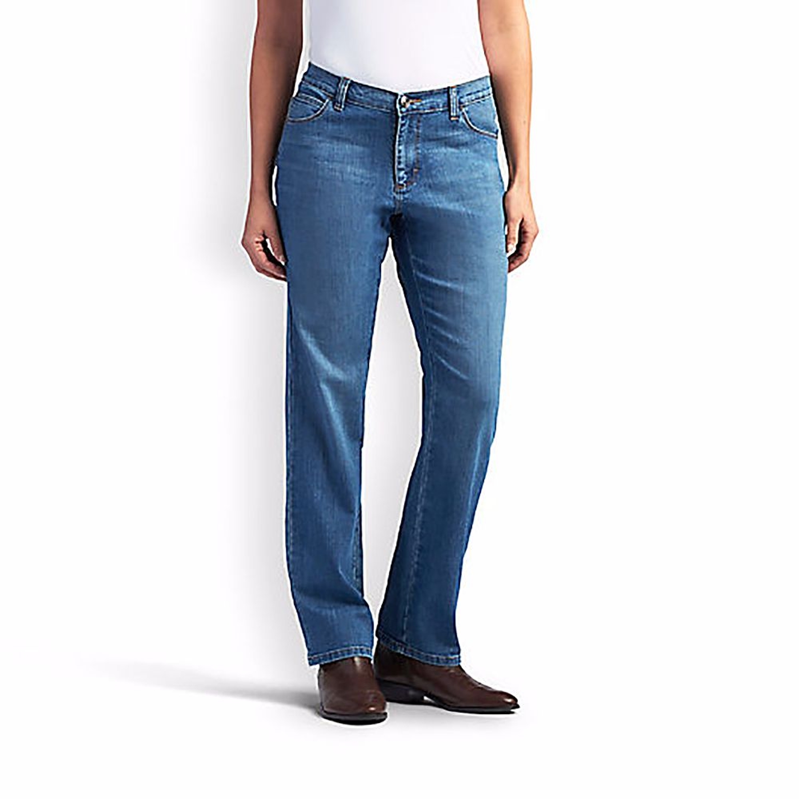 Lee Jeans Women's Relaxed Fit Straight-Leg Jean Blue Pants 6-Regular